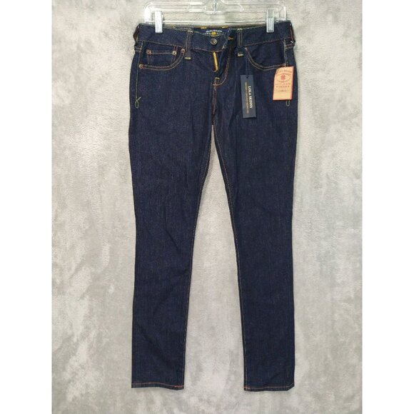 Lucky Brand Jeans Womens 0/25 Blue Denim Lola Skinny Low Rise Stretch Dark Wash - Picture 1 of 12